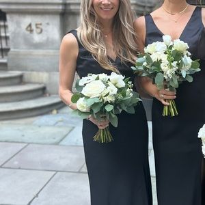 Amsale Black Nicky Bridesmaid Dress - Size 4